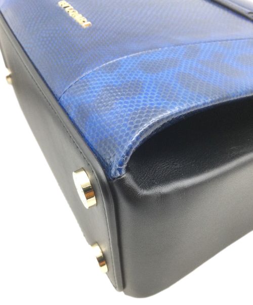 BVLGARI（ブルガリ）BVLGARI (ブルガリ) セルペンティ ヴァイパートップ ハンドルバッグ ネイビー×ブラックの古着・服飾アイテム