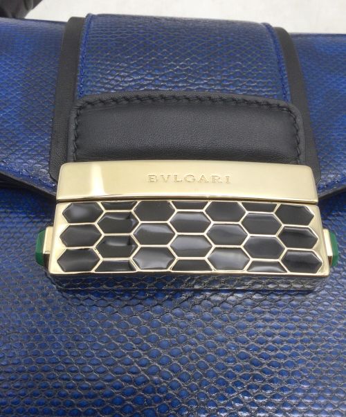 BVLGARI（ブルガリ）BVLGARI (ブルガリ) セルペンティ ヴァイパートップ ハンドルバッグ ネイビー×ブラックの古着・服飾アイテム