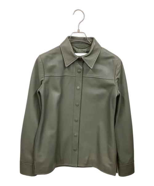 HUGO BOSS（ヒューゴ ボス）HUGO BOSS (ヒューゴ ボス) ラムレザージャケット オリーブ オリーブ サイズ:36の古着・服飾アイテム