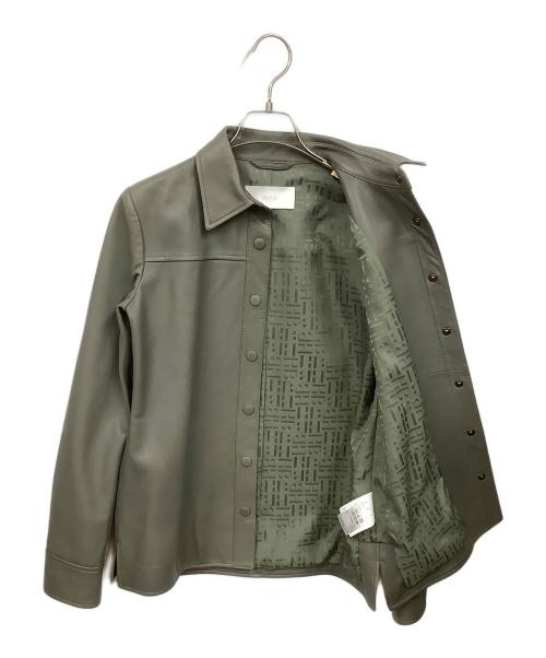 HUGO BOSS（ヒューゴ ボス）HUGO BOSS (ヒューゴ ボス) ラムレザージャケット オリーブ オリーブ サイズ:36の古着・服飾アイテム