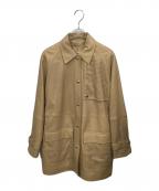 HUGO BOSSヒューゴ ボス）の古着「パンチングラムレザーコート」｜ブラウン