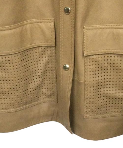 HUGO BOSS（ヒューゴ ボス）HUGO BOSS (ヒューゴ ボス) パンチングラムレザーコート ブラウン サイズ:36 未使用品の古着・服飾アイテム