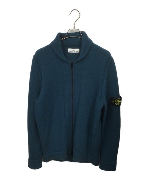 STONE ISLAND（ストーンアイランド）STONE ISLAND (ストーンアイランド) クルーネック ジャンパー ロールディテール ブルー サイズ:Lの古着・服飾アイテム