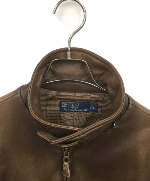 POLO RALPH LAUREN（ポロ・ラルフローレン）POLO RALPH LAUREN (ポロ・ラルフローレン) レザージャケット ブラウン サイズ:Lの古着・服飾アイテム