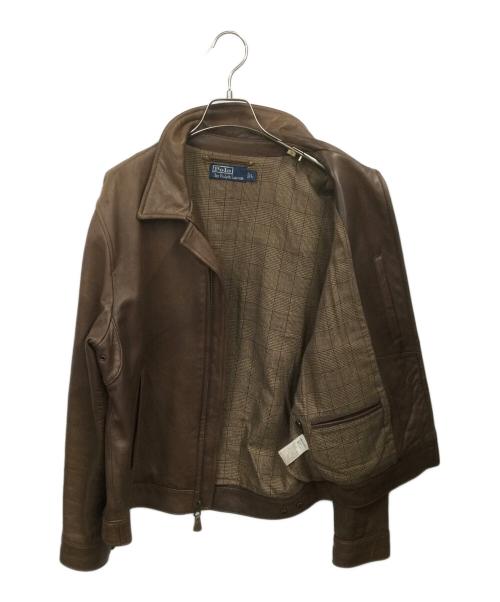 POLO RALPH LAUREN（ポロ・ラルフローレン）POLO RALPH LAUREN (ポロ・ラルフローレン) レザージャケット ブラウン サイズ:Lの古着・服飾アイテム
