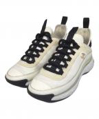 CHANELシャネル）の古着「ココマークファブリックスニーカー」｜アイボリー