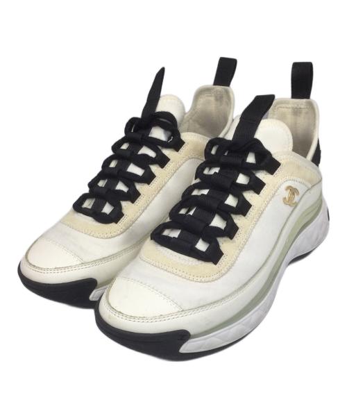 CHANEL（シャネル）CHANEL (シャネル) ココマークファブリックスニーカー アイボリー サイズ:36の古着・服飾アイテム