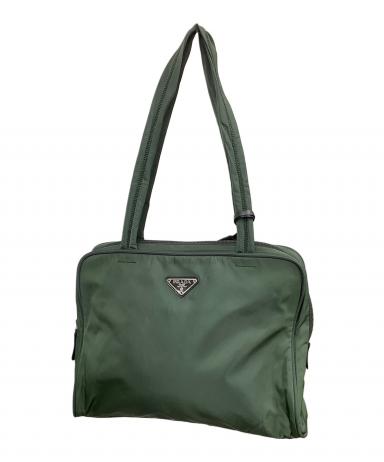 PRADA プラダ　ボストンバッグ グリーン　南京錠　大容量　ロゴプレート 1017004614095019_01_7012w.jpeg
