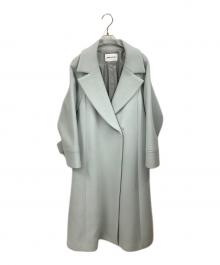 EMMEL REFINES（エメル リファインズ）の古着「ベルテッドフレアロングコート」｜ブルー