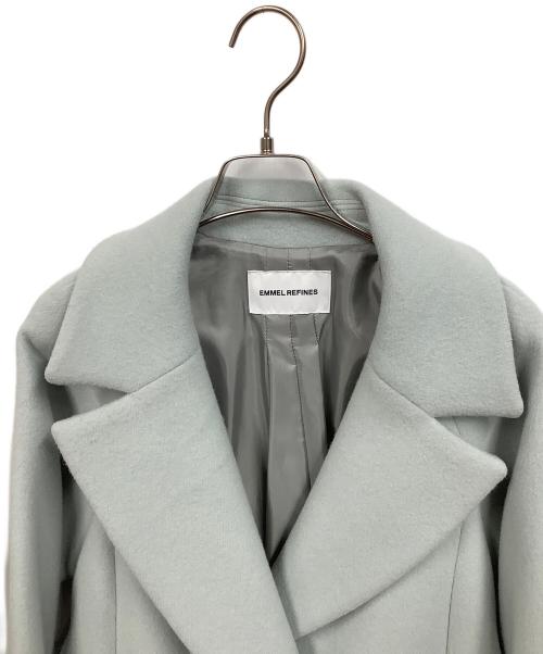 EMMEL REFINES（エメル リファインズ）EMMEL REFINES (エメル リファインズ) ベルテッドフレアロングコート ブルー サイズ:Mの古着・服飾アイテム