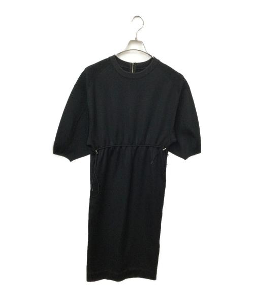 Adam et Rope（アダム エ ロペ）Adam et Rope (アダム エ ロペ) ハーフスリーブドロストワンピース ブラック サイズ:Freeの古着・服飾アイテム