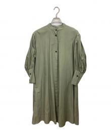 e/rm（イーアールエム）の古着「ロングカフスハイネック ワンピース」｜オリーブ