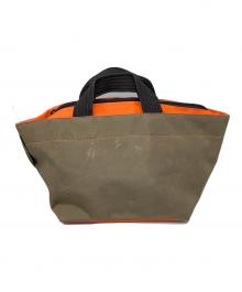 Herve Chapelier（エルベシャプリエ）の古着「舟型トートS」｜ブラウン×オレンジ