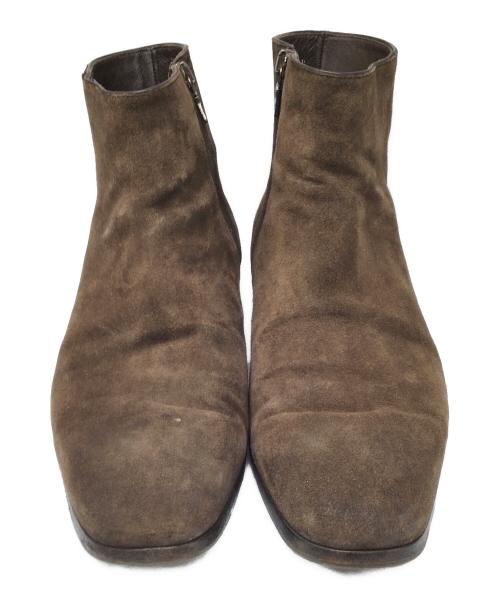 PRADA（プラダ）PRADA (プラダ) サイドジップスエードブーツ ブラウン サイズ:5　1/2の古着・服飾アイテム