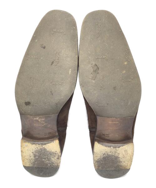 PRADA（プラダ）PRADA (プラダ) サイドジップスエードブーツ ブラウン サイズ:5　1/2の古着・服飾アイテム