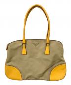 PRADAプラダ）の古着「トートバッグ ベージュ×オレンジ」｜ベージュ×オレンジ