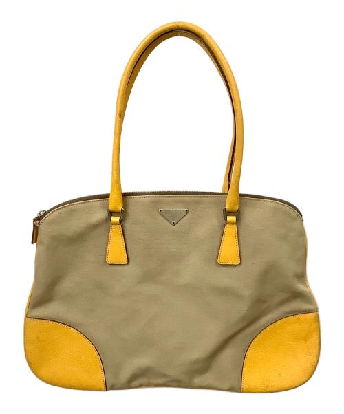 PRADA（プラダ）PRADA (プラダ) トートバッグ ベージュ×オレンジ ベージュ×オレンジの古着・服飾アイテム