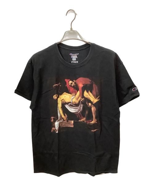 Champion（チャンピオン）Champion (チャンピオン) PYREX VISION (パイレックス ヴィジョン) キリストの埋葬 半袖カットソー ブラック ブラック サイズ:XLの古着・服飾アイテム