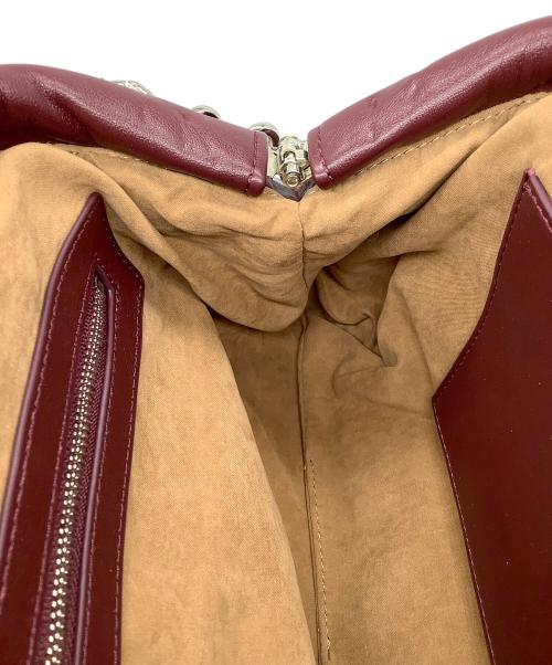 ADD CULUMN（アドカラム）ADD CULUMN (アドカラム) PUFF CLASP チェーンバッグ ワインレッドの古着・服飾アイテム