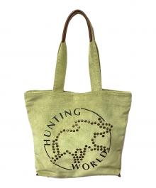 HUNTING WORLD（ハンティングワールド）の古着「厚底トートバッグ グリーン」｜黄緑