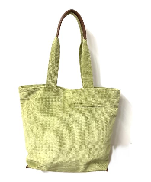HUNTING WORLD（ハンティングワールド）HUNTING WORLD (ハンティングワールド) 厚底トートバッグ グリーン 黄緑の古着・服飾アイテム