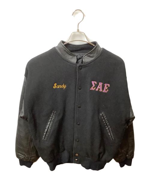 sigma Alpha（シグマアルファ）sigma Alpha (シグマアルファ) スタジャン Sandy ΣAE ブラック サイズ:Lの古着・服飾アイテム