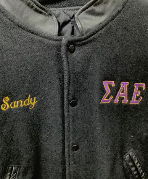 sigma Alpha（シグマアルファ）sigma Alpha (シグマアルファ) スタジャン Sandy ΣAE ブラック サイズ:Lの古着・服飾アイテム