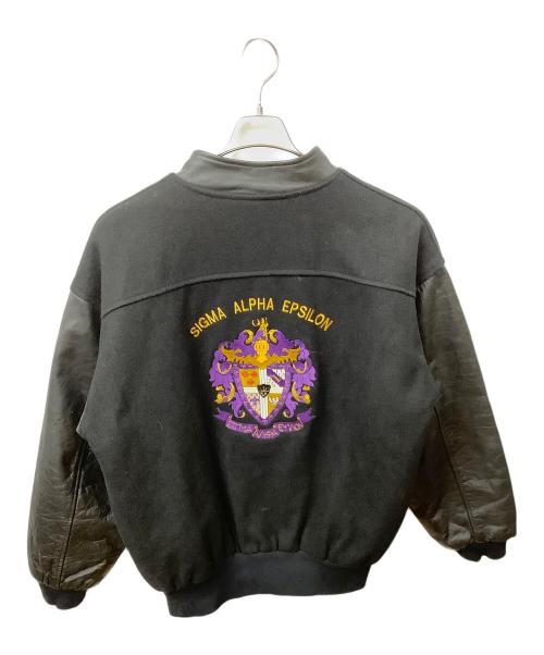 sigma Alpha（シグマアルファ）sigma Alpha (シグマアルファ) スタジャン Sandy ΣAE ブラック サイズ:Lの古着・服飾アイテム
