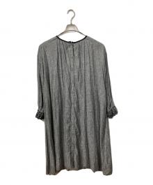 Samansa Mos2×kazumi（サマンサモスモス×カズミ）の古着「麻長袖ワンピース　グレー」｜グレー