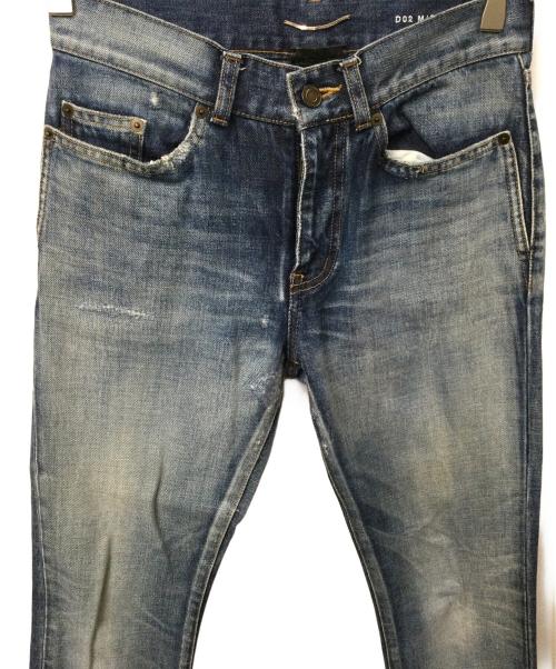 Saint Laurent Paris（サンローランパリ）Saint Laurent Paris (サンローランパリ) ダメージ加工デニムパンツ　インディゴ インディゴ サイズ:27の古着・服飾アイテム