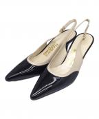 Salvatore Ferragamoサルヴァトーレ フェラガモ）の古着「パンプス ブラック×ベージュ」