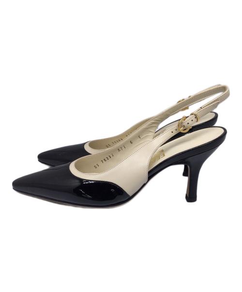 Salvatore Ferragamo（サルヴァトーレ フェラガモ）Salvatore Ferragamo (サルヴァトーレ フェラガモ) パンプス ブラック×ベージュ サイズ:6Cの古着・服飾アイテム