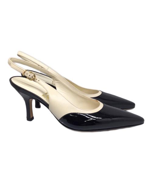 Salvatore Ferragamo（サルヴァトーレ フェラガモ）Salvatore Ferragamo (サルヴァトーレ フェラガモ) パンプス ブラック×ベージュ サイズ:6Cの古着・服飾アイテム