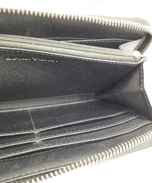 EMPORIO ARMANI（エンポリオアルマーニ）EMPORIO ARMANI (エンポリオアルマーニ) ラウンドファスナー長財布 ブラックの古着・服飾アイテム