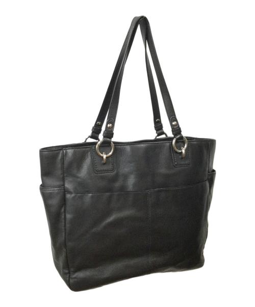 COACH（コーチ）COACH (コーチ) レザートートバッグ ブラックの古着・服飾アイテム