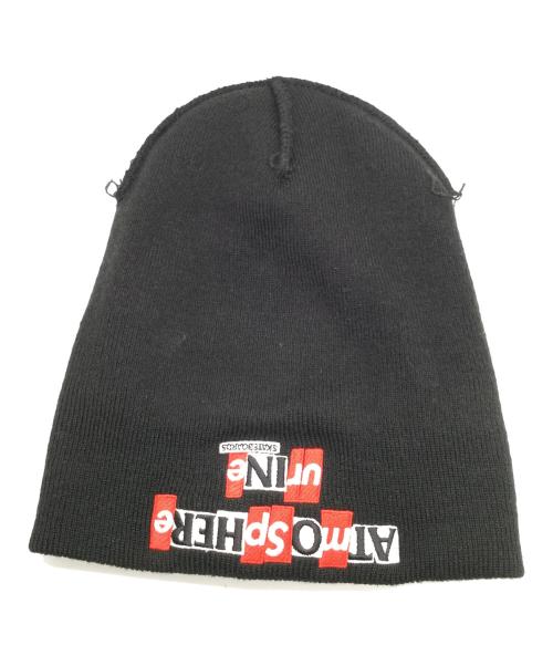 SUPREME（シュプリーム）Supreme (シュプリーム) ANTIHERO (アンタイヒーロー) ANTIHERO  20AW  ANTIHERO Beanie ダブルネームロゴ刺繍ニット帽 ブラックの古着・服飾アイテム