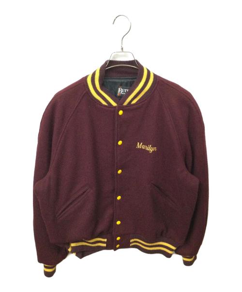 butwin（バトウィン）BUTWIN (バトウィン) スタジャン ワインレッド×イエロー ワインレッド サイズ:MNの古着・服飾アイテム