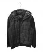 BLACK LABEL CRESTBRIDGEブラックレーベル クレストブリッジ）の古着「ニット切替中綿ジャケット」｜ブラック