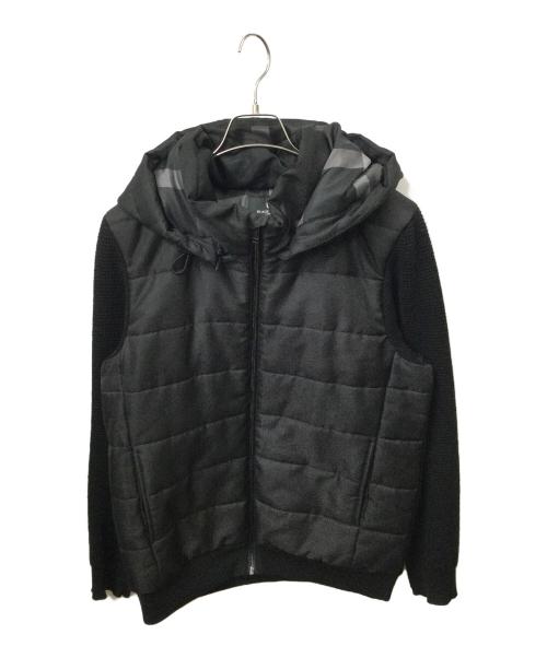 BLACK LABEL CRESTBRIDGE（ブラックレーベル クレストブリッジ）BLACK LABEL CRESTBRIDGE (ブラックレーベル クレストブリッジ) ニット切替中綿ジャケット ブラック サイズ:LLの古着・服飾アイテム