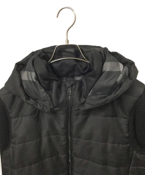 BLACK LABEL CRESTBRIDGE（ブラックレーベル クレストブリッジ）BLACK LABEL CRESTBRIDGE (ブラックレーベル クレストブリッジ) ニット切替中綿ジャケット ブラック サイズ:LLの古着・服飾アイテム