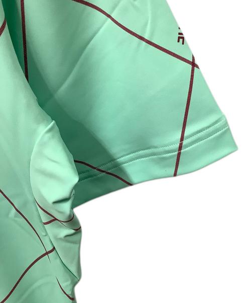 Jun&Rope（ジュンアンドロペ）Jun&Rope (ジュンアンドロペ) ビッグダイヤ柄半袖ポロシャツ ミントグリーン サイズ:M 未使用品の古着・服飾アイテム