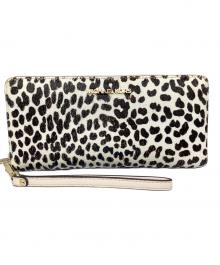 MICHAEL KORS（マイケル・コース）の古着「ラウンドファスナー財布　ブラック×ホワイト」｜ブラック×ホワイト