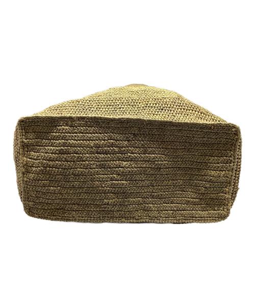 Sans-Arcidet（サン・アルシデ）Sans-Arcidet (サン・アルシデ) レザーハンドルラフィアトートバッグ　ベージュ ベージュ 未使用品の古着・服飾アイテム