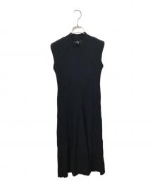 Noble（ノーブル）の古着「針抜きシャドーボーダースリーブレス ワンピース 」｜ネイビー