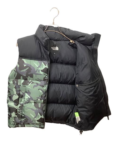 THE NORTH FACE（ザ ノース フェイス）THE NORTH FACE (ザ ノース フェイス) ノベルティーヌプシベスト ブラック×グリーン サイズ:XLの古着・服飾アイテム
