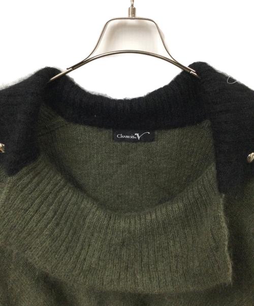 CHAMOIS V（シャミーヴィ）CHAMOIS V (シャミーヴィ) モヘアニット オリーブ×ブラック　 オリーブ サイズ:6の古着・服飾アイテム