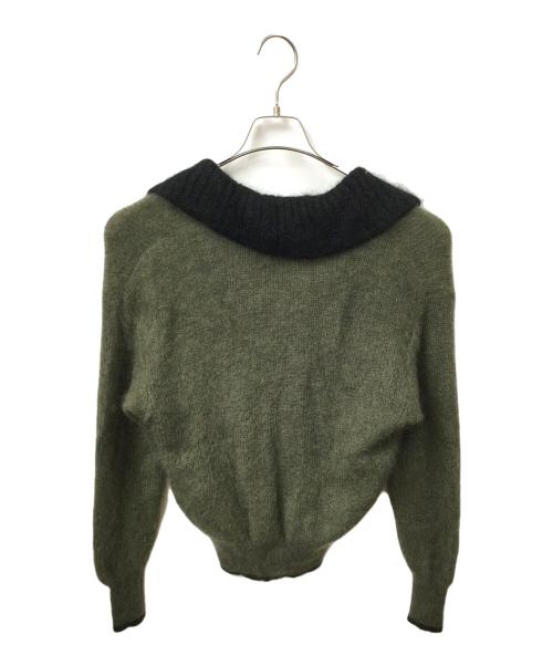 CHAMOIS V（シャミーヴィ）CHAMOIS V (シャミーヴィ) モヘアニット オリーブ×ブラック　 オリーブ サイズ:6の古着・服飾アイテム