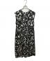 中古・古着 BALLSEY (ボールジィ) モノトーンフラワープリント フロントタックワンピース ブラック サイズ:36 未使用品：9000円