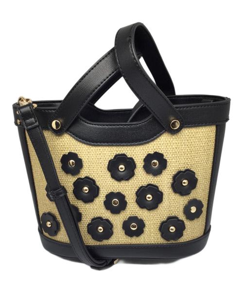 DIANA（ダイアナ）DIANA (ダイアナ) 2WAYバッグ フラワー ブラック×ベージュ ブラック×ベージュの古着・服飾アイテム
