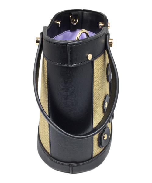 DIANA（ダイアナ）DIANA (ダイアナ) 2WAYバッグ フラワー ブラック×ベージュ ブラック×ベージュの古着・服飾アイテム